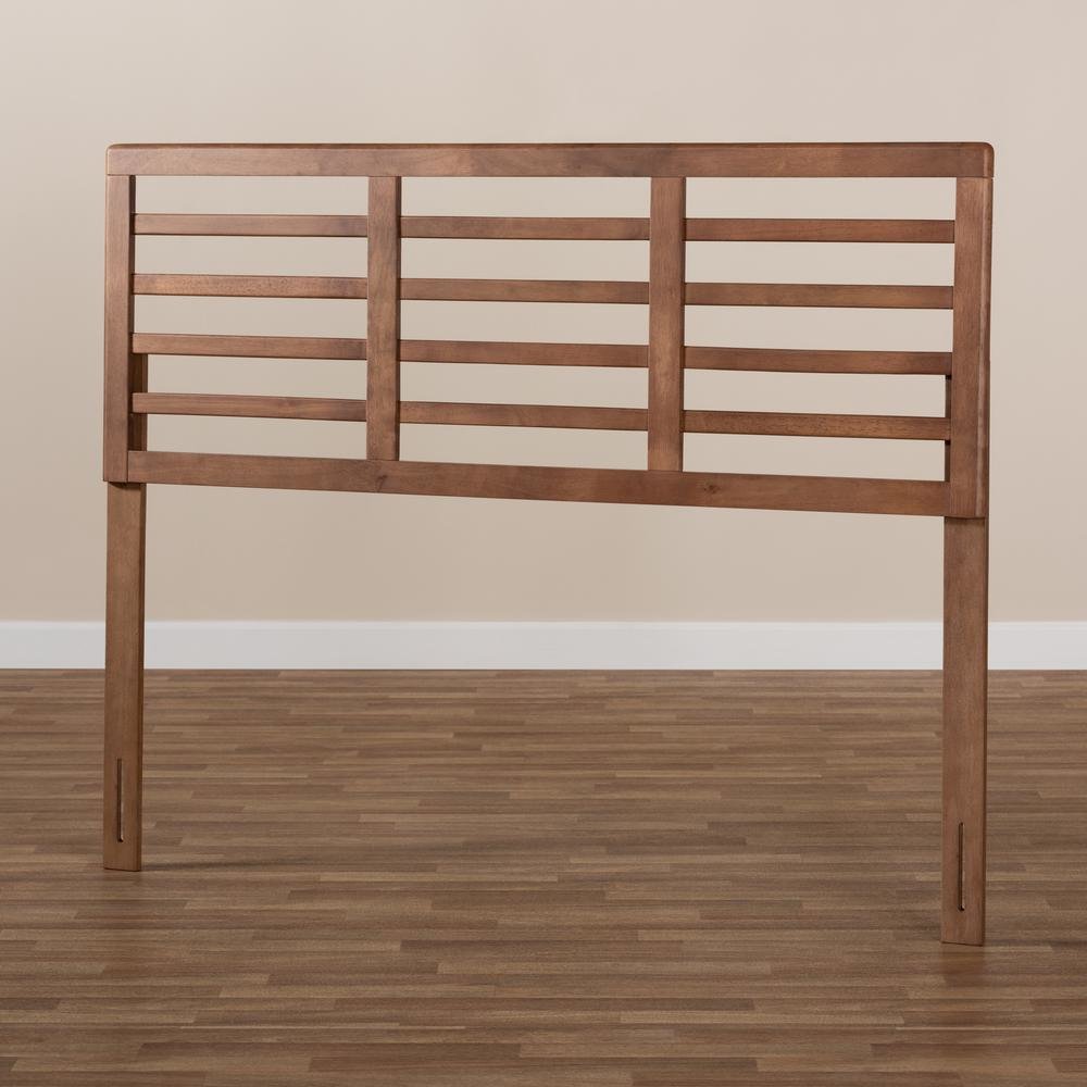 Walnut Brown Finished Wood Full Size Open Slat Headboard. Picture 13