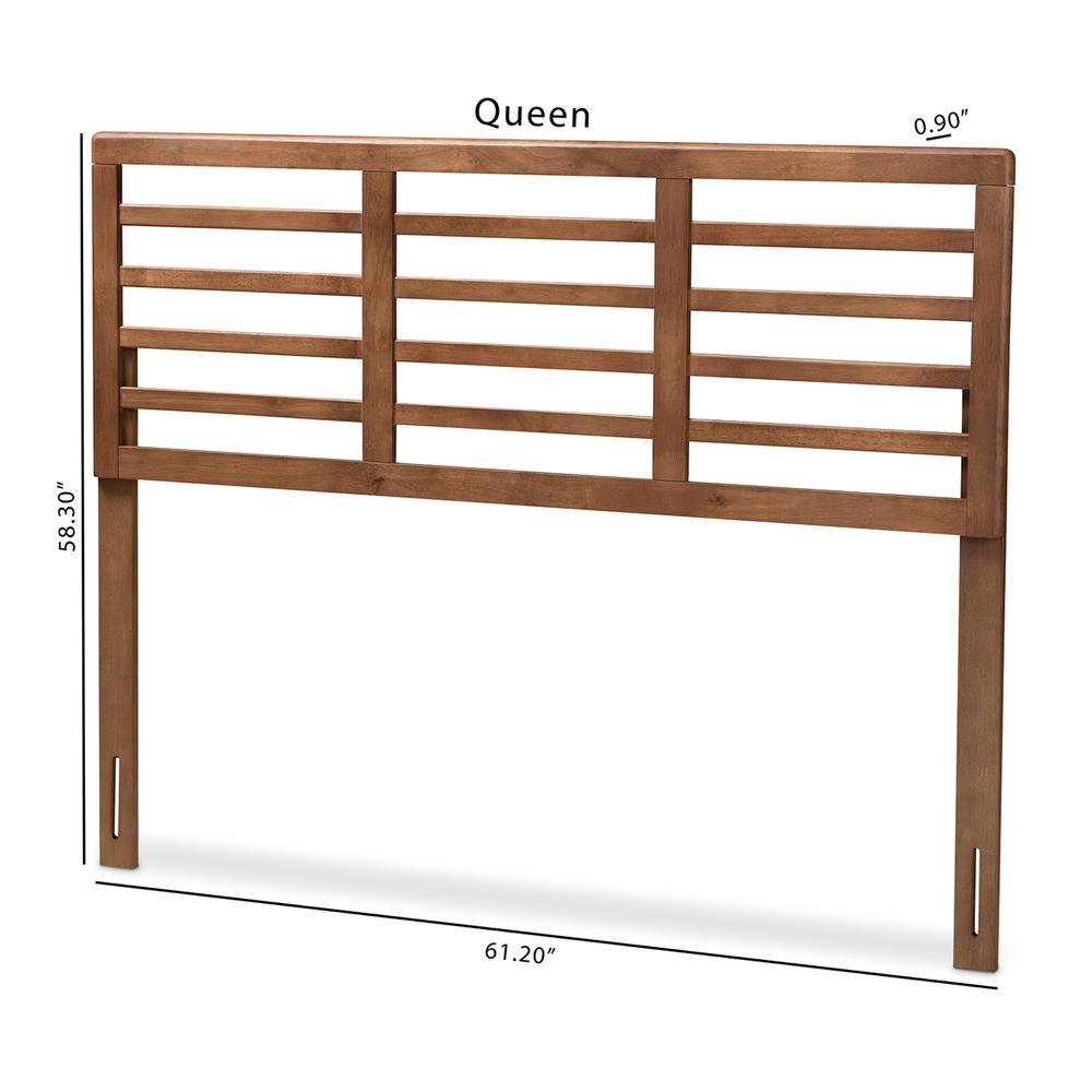 Walnut Brown Finished Wood Full Size Open Slat Headboard. Picture 15