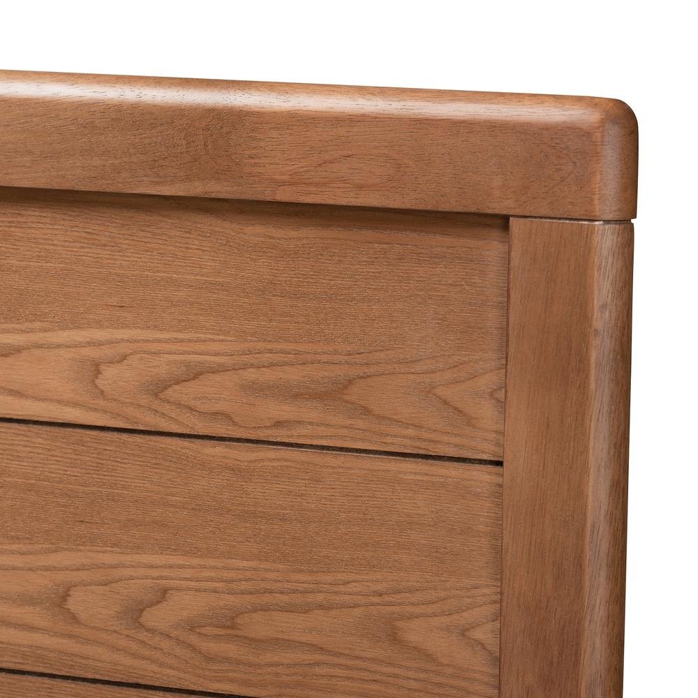 Seren Mid-Century Modern Walnut Brown Finished Wood Full Size Headboard. Picture 11