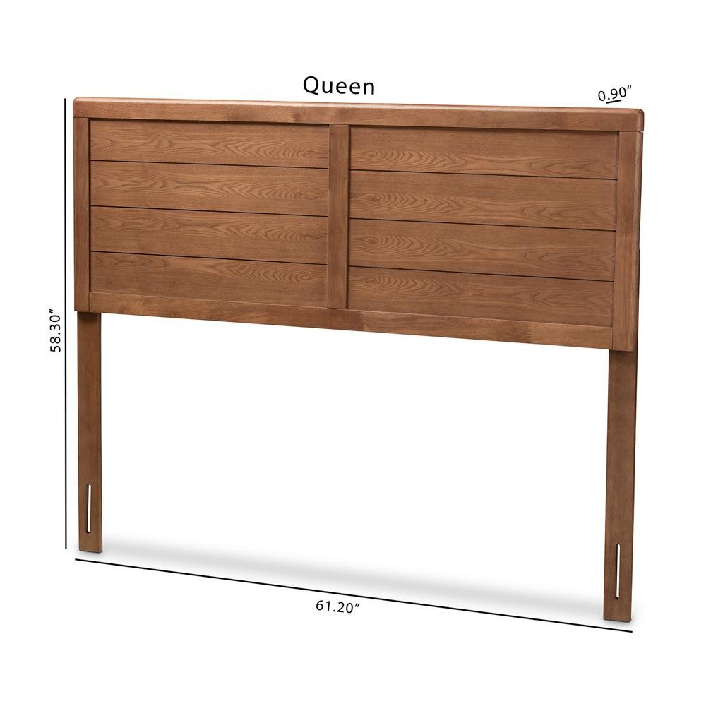Seren Mid-Century Modern Walnut Brown Finished Wood Full Size Headboard. Picture 15