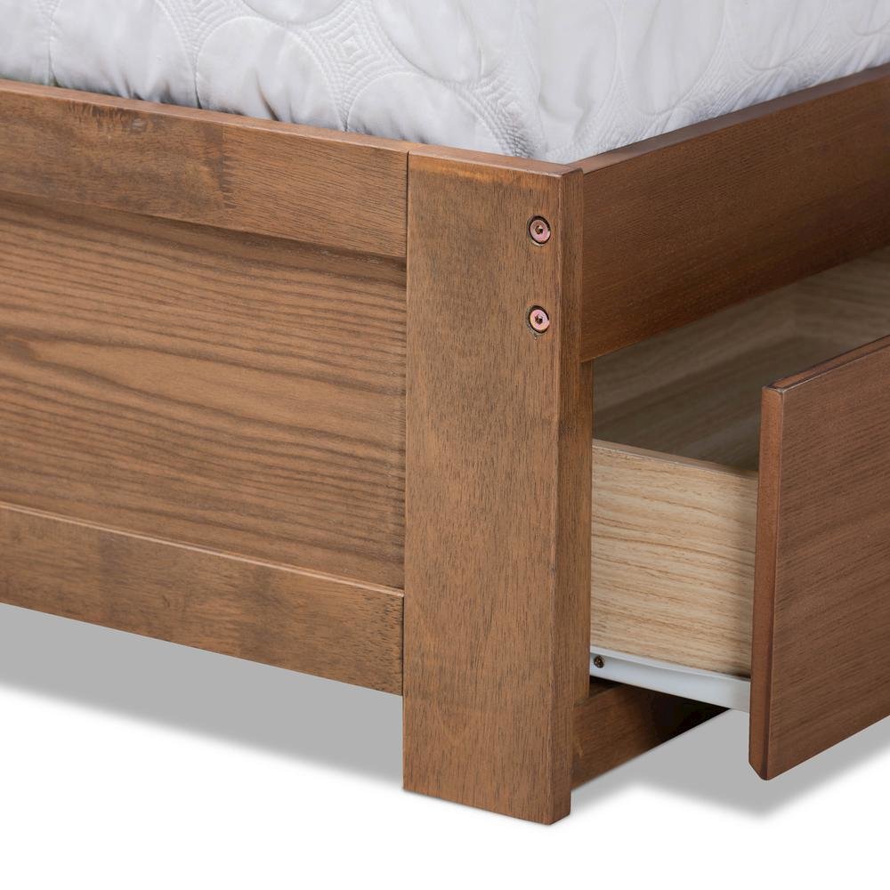 Walnut Brown Finished Wood Full Size 3-Drawer Platform Storage Bed. Picture 19