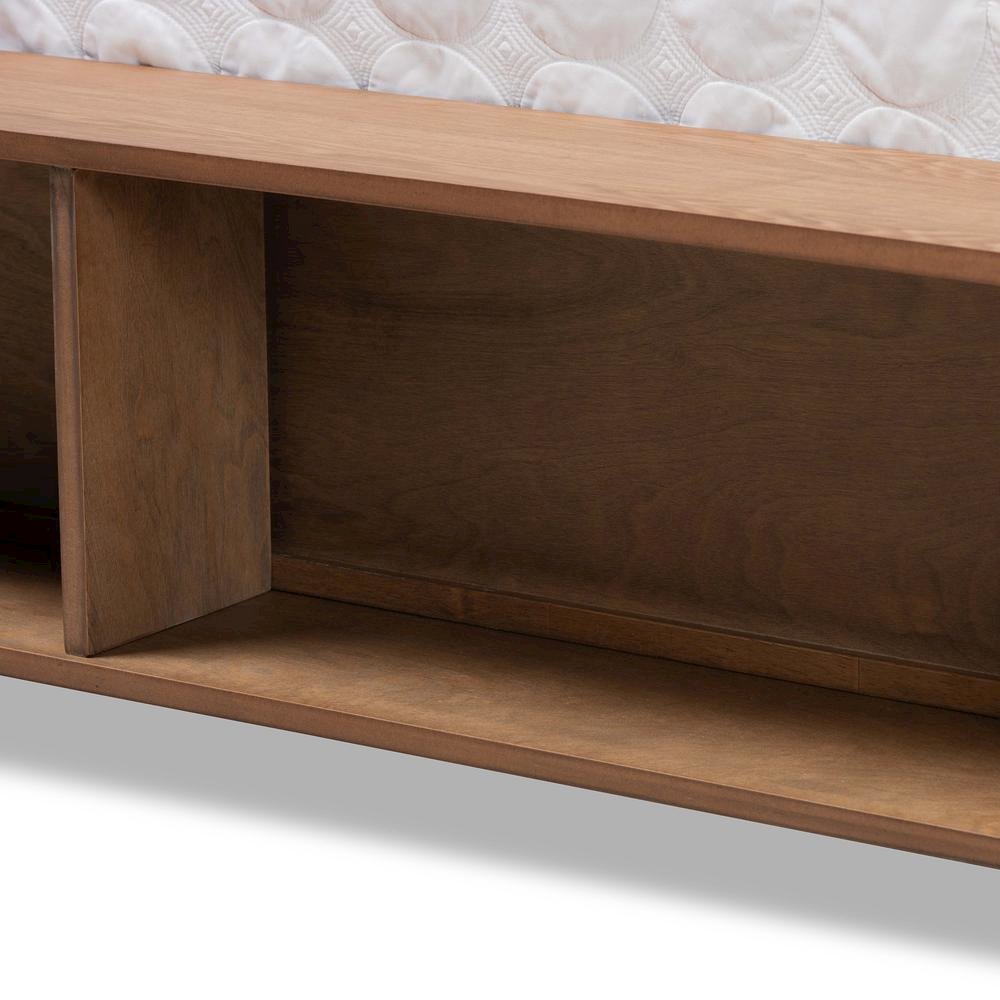 Wood King Size 4-Drawer Platform Storage Bed with Built-In Shelves. Picture 19