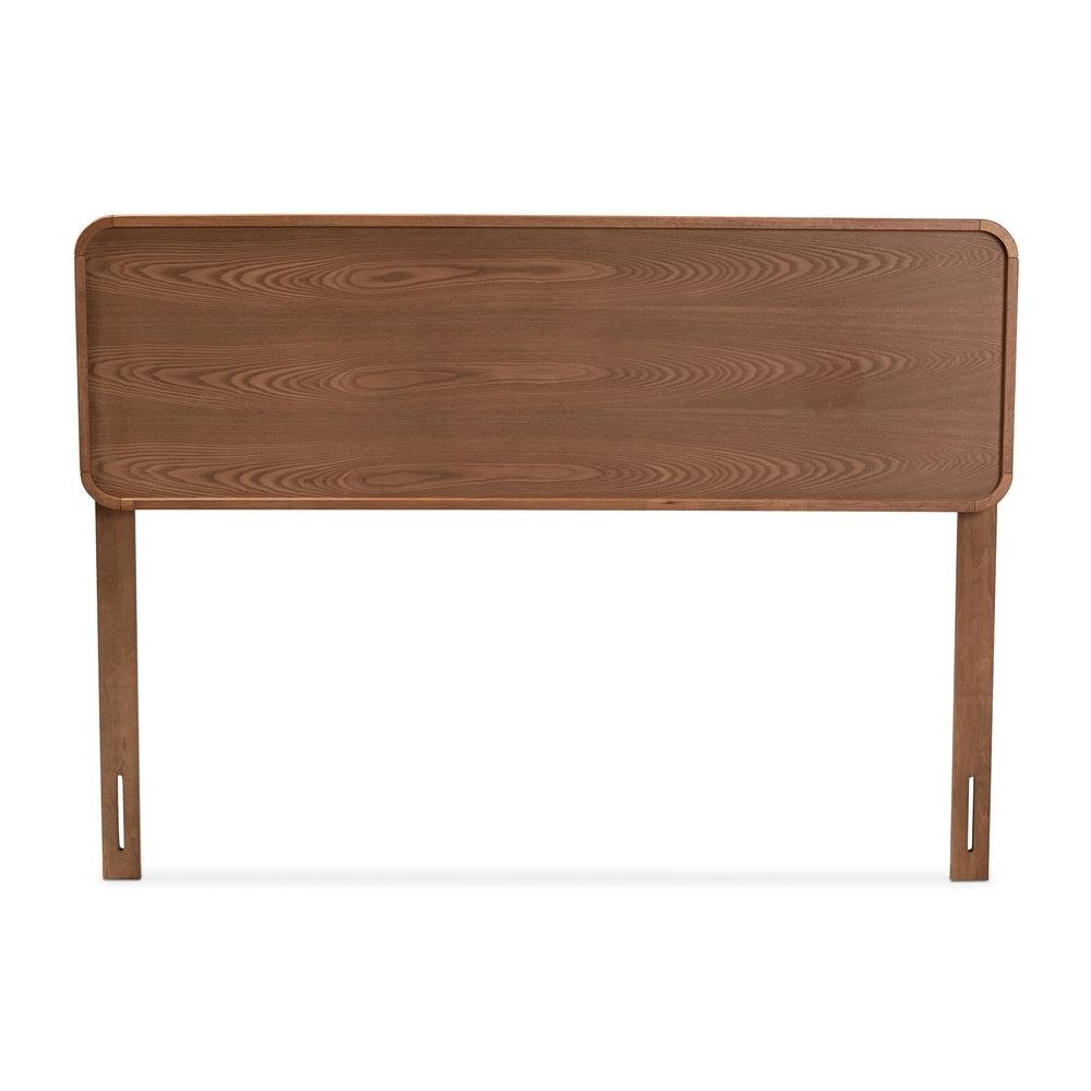 Mailene Mid-Century Modern Walnut Brown Finished Wood Full Size Headboard. Picture 10