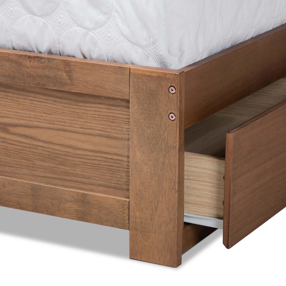 Ash Walnut Brown Finished Wood Full Size 3-Drawer Platform Storage Bed. Picture 19