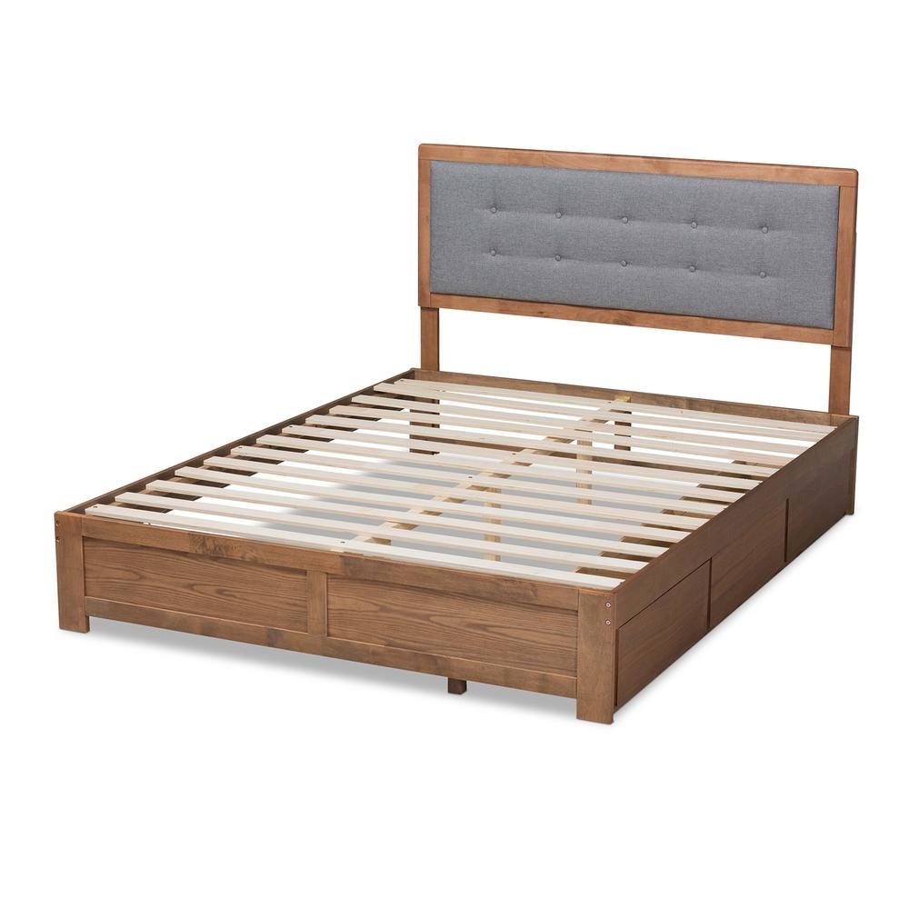 Ash Walnut Brown Finished Wood Full Size 3-Drawer Platform Storage Bed. Picture 16