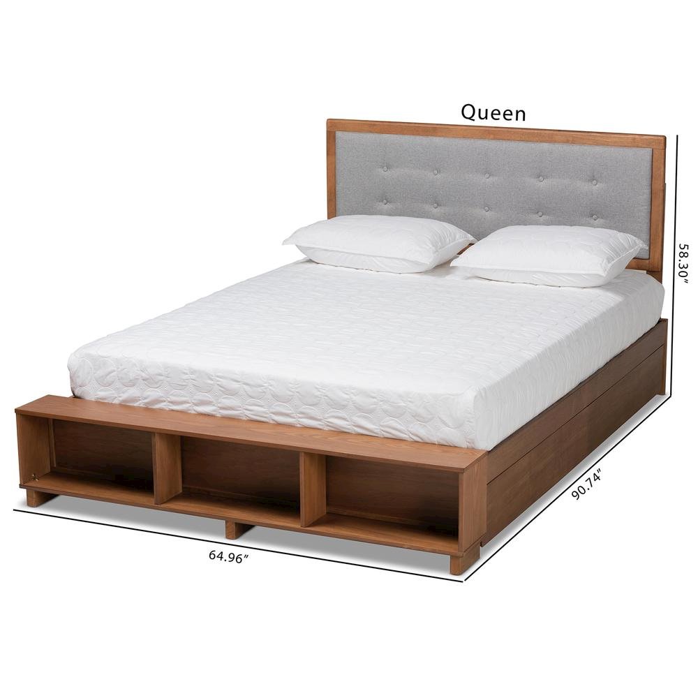 Walnut Brown Finished Wood 4-Drawer Full Size Platform Storage Bed. Picture 25