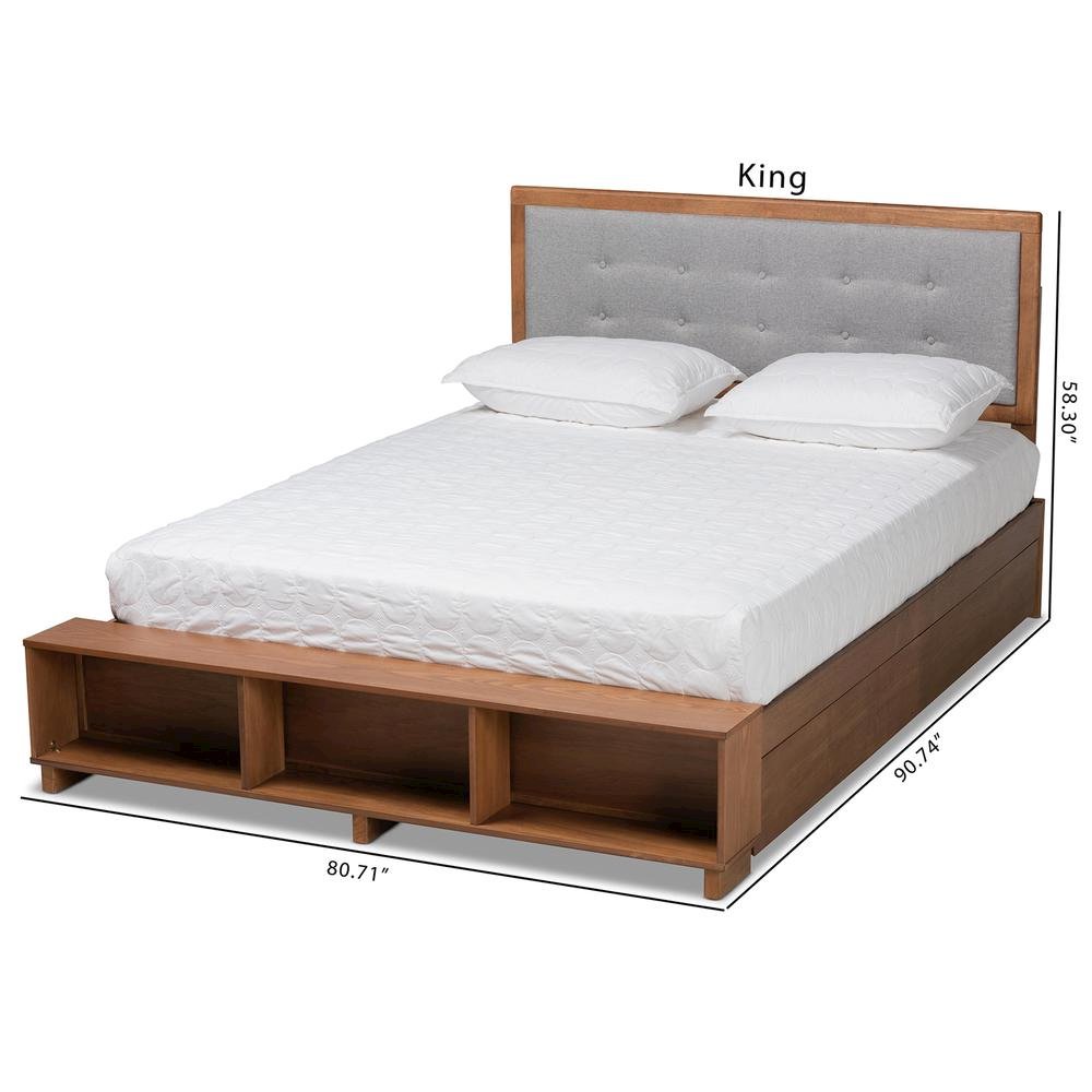 Walnut Brown Finished Wood 4-Drawer Full Size Platform Storage Bed. Picture 26