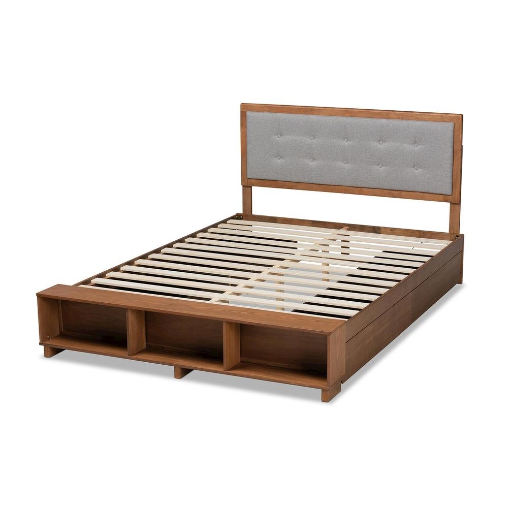 Walnut Brown Finished Wood 4-Drawer Full Size Platform Storage Bed. Picture 16