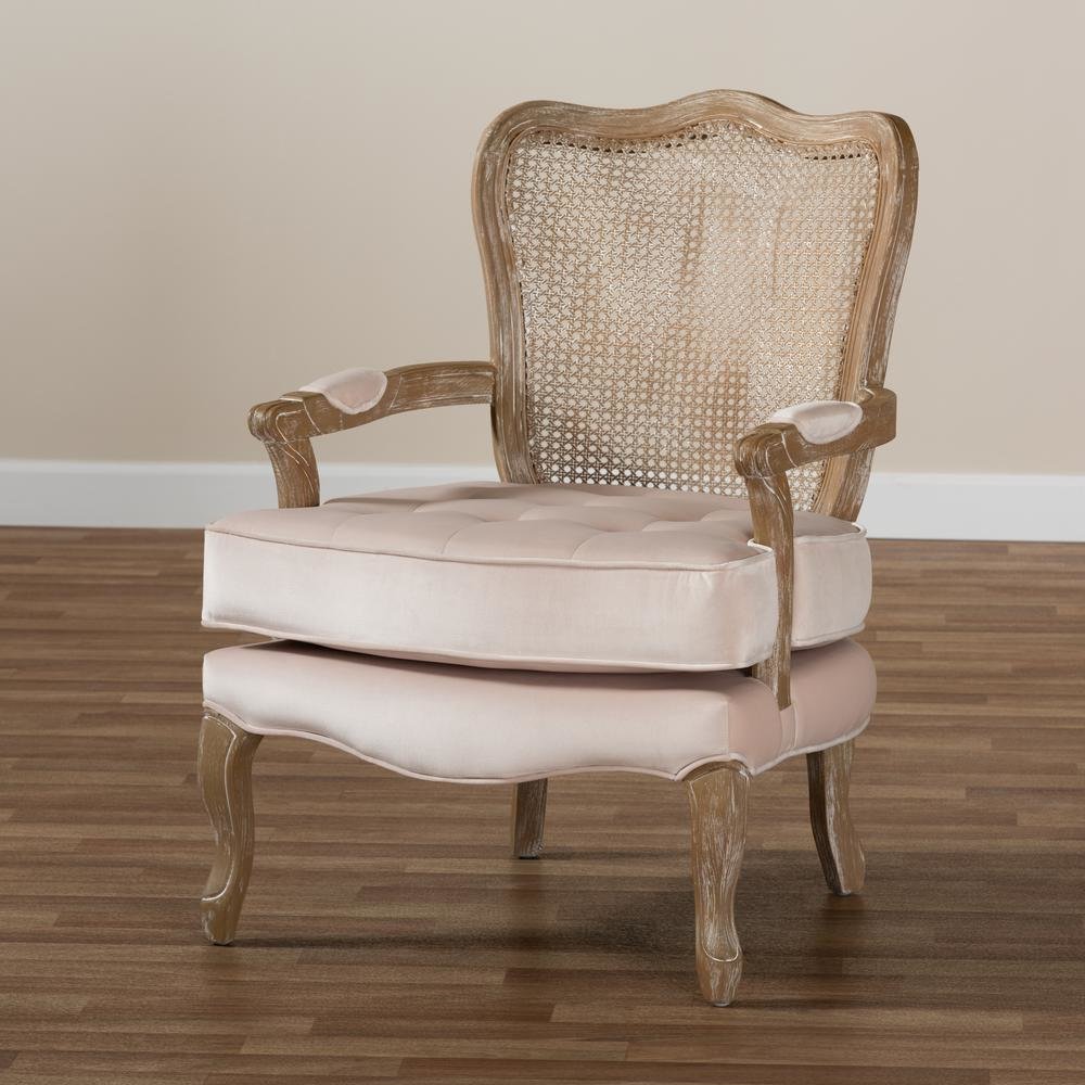 White-Washed Oak Wood Armchair. Picture 17