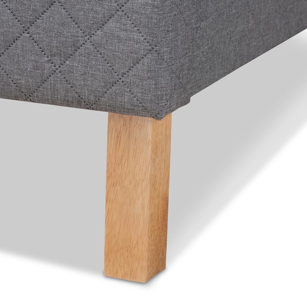Aneta Modern and Contemporary Grey Fabric Upholstered King Size Platform Bed. Picture 14