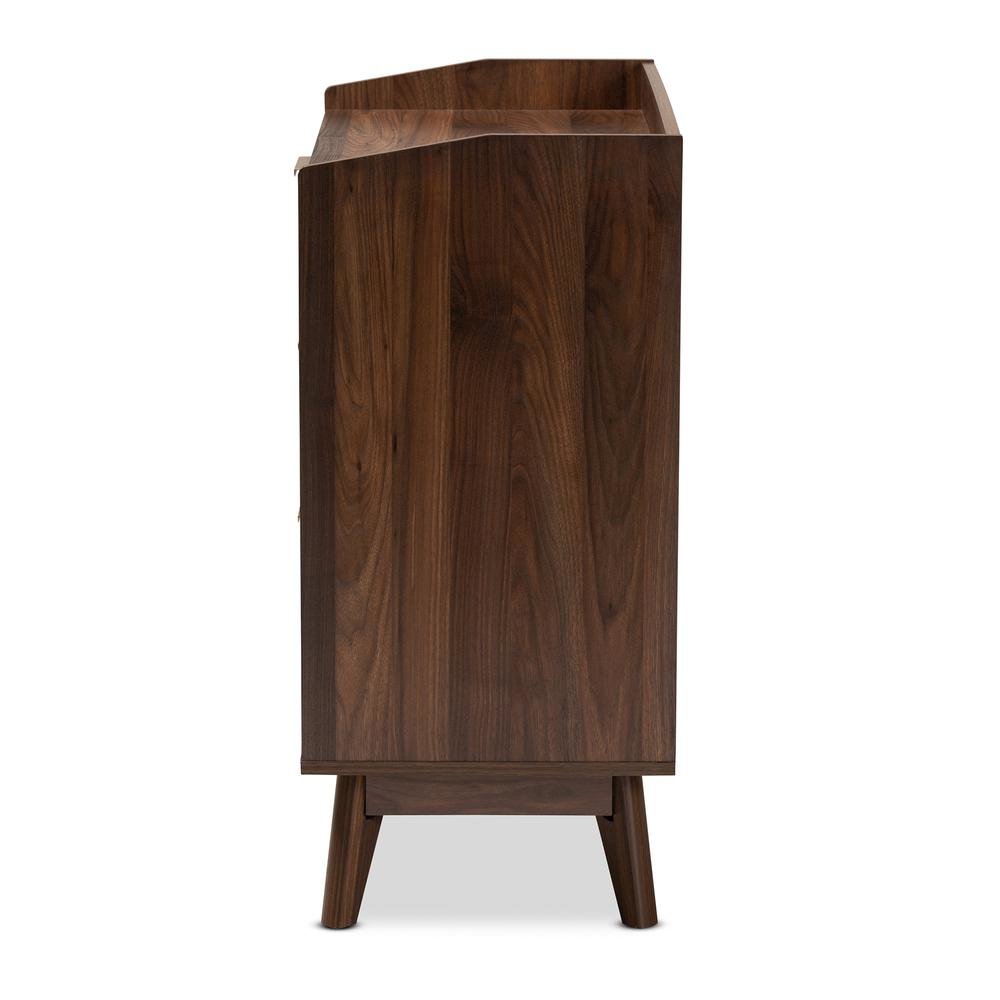 Baxton Studio Lena Mid-Century Modern Walnut Brown Finished 3-Drawer Wood Chest. Picture 13