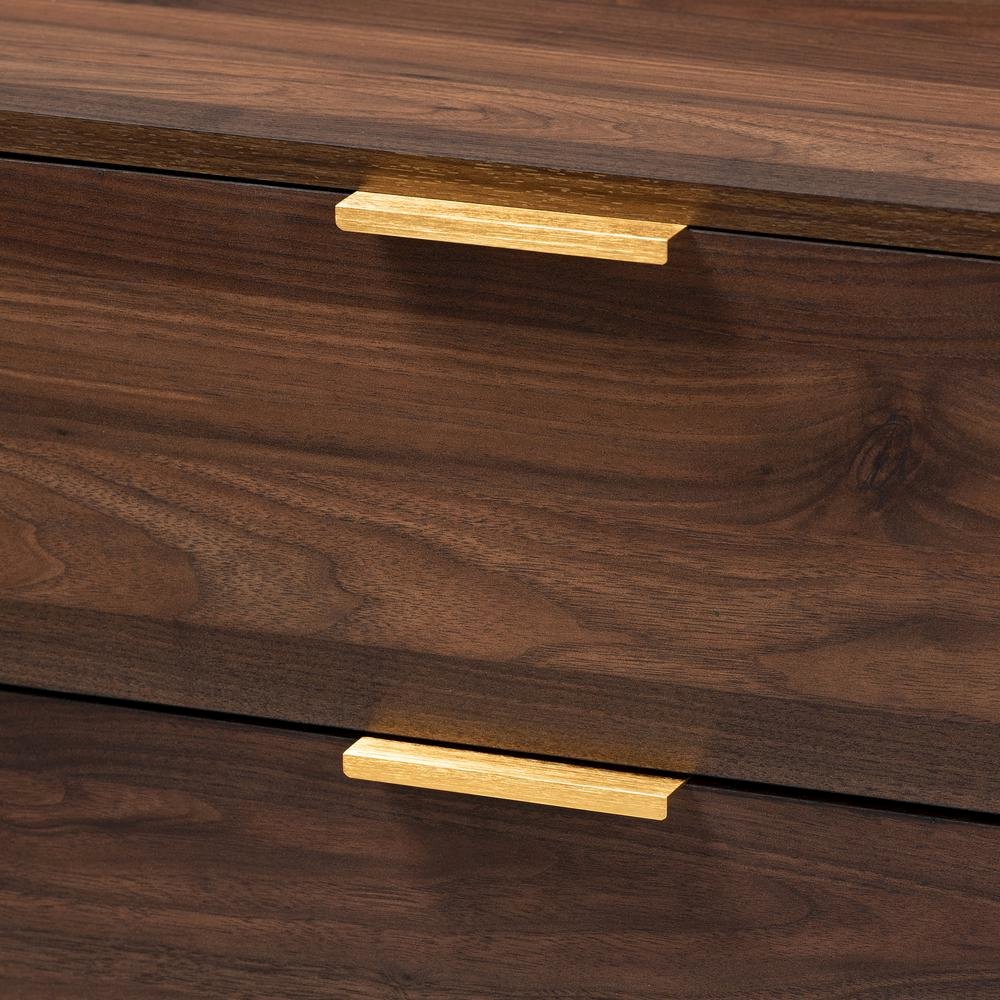 Baxton Studio Lena Mid-Century Modern Walnut Brown Finished 3-Drawer Wood Chest. Picture 14