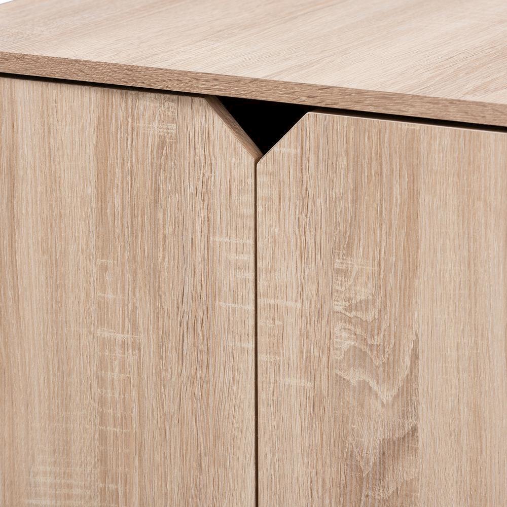 Oak Finished 2-Door Wood Cat Litter Box Cover House. Picture 15