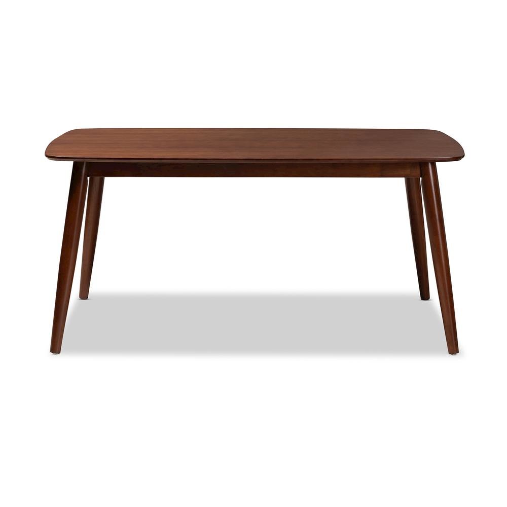 Baxton Studio Edna Mid-Century Modern Walnut Finished Wood Dining Table. Picture 10