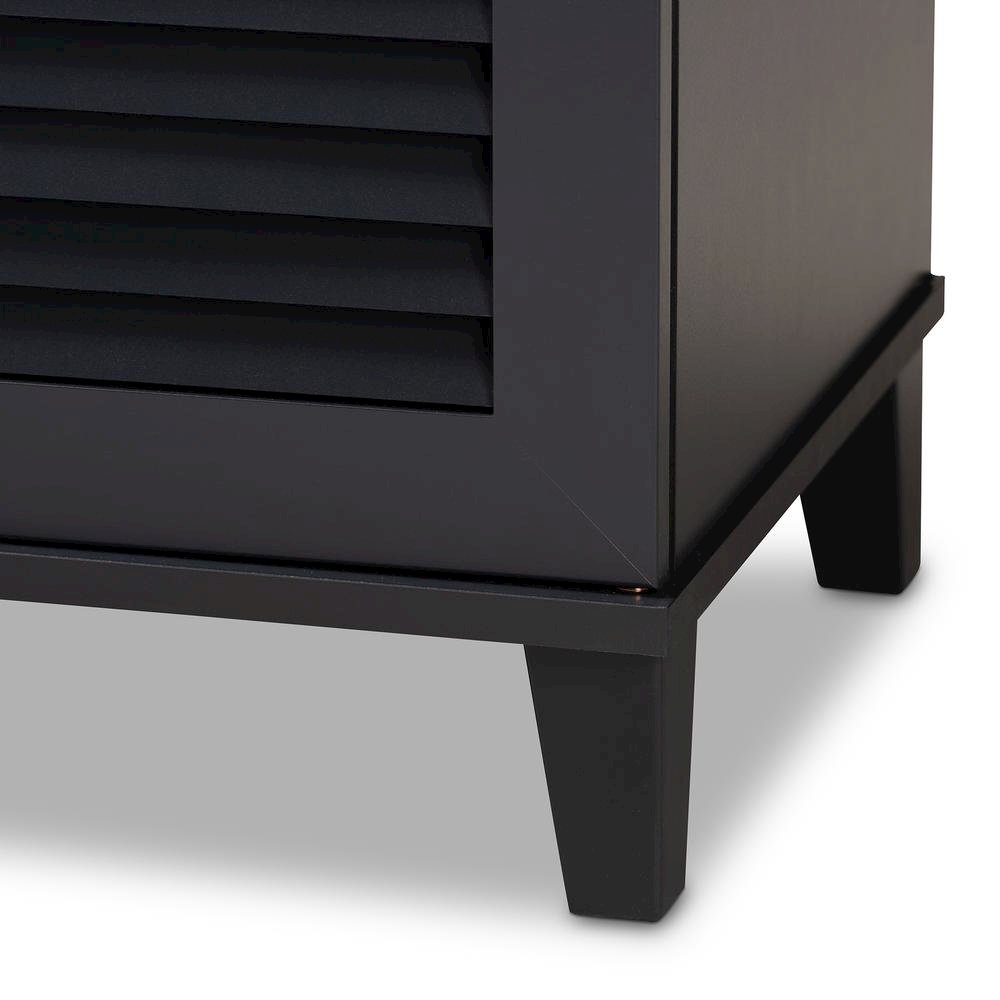 Dark Grey Finished 8-Shelf Wood Shoe Storage Cabinet. Picture 14