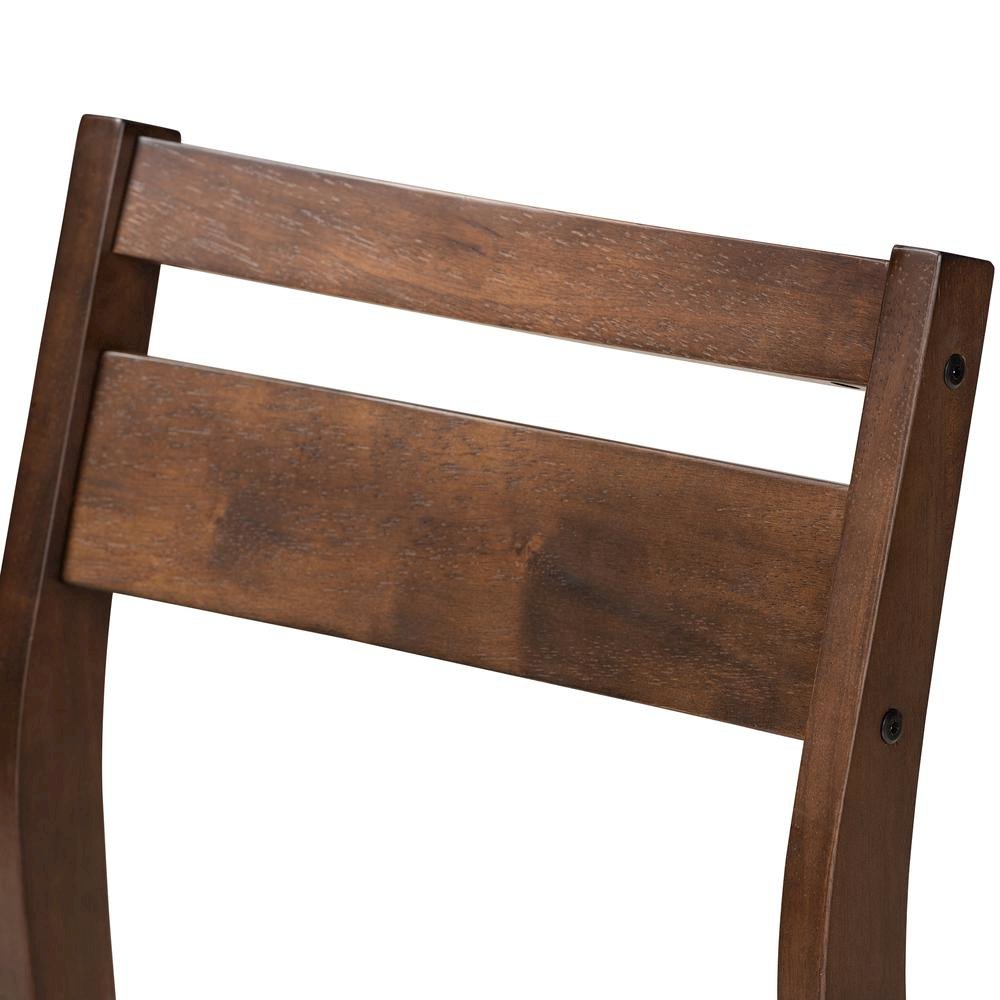 Beige Fabric Upholstered Dark Walnut-Finished 5-Piece Wood Dining Set. Picture 13