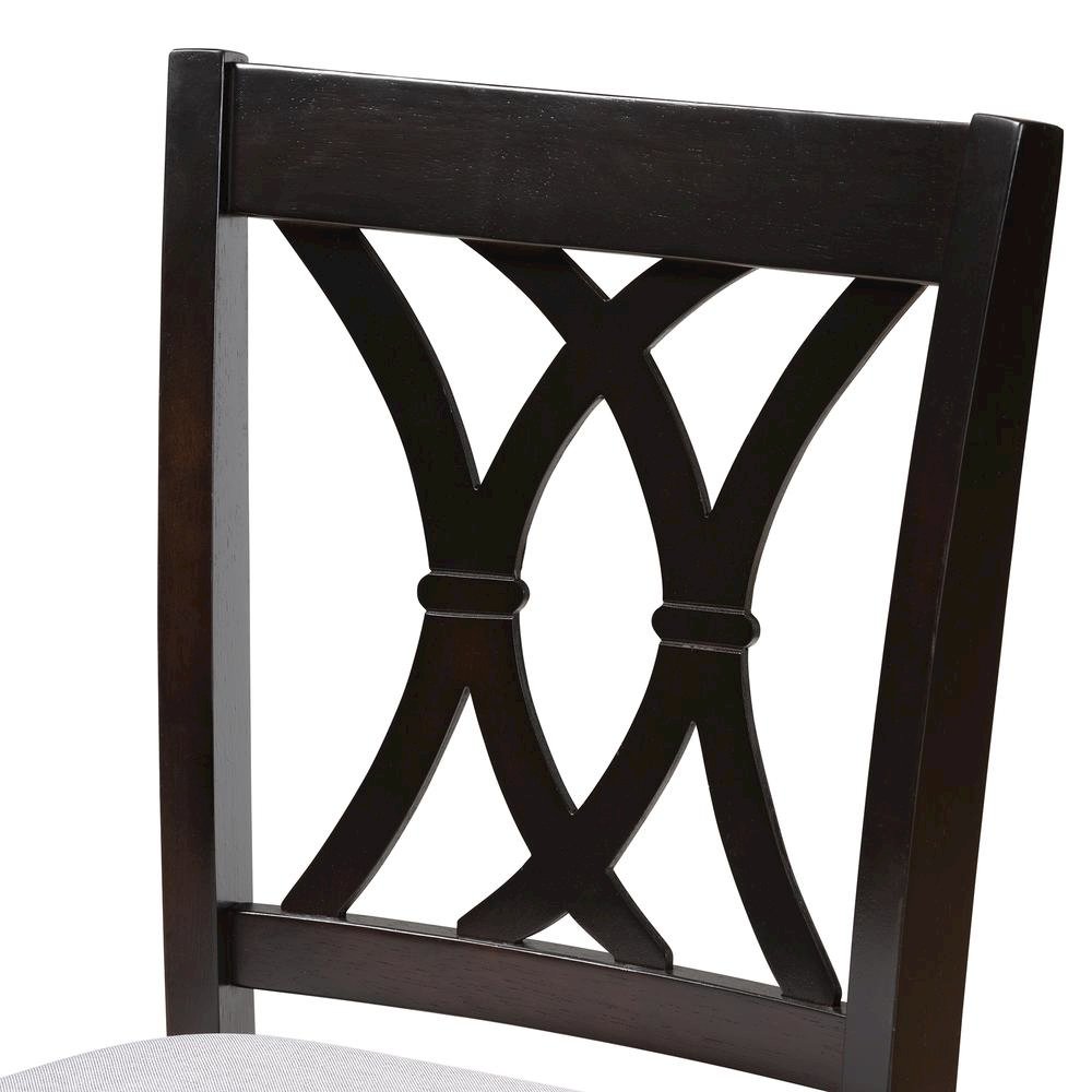 Espresso Brown Finished Wood Counter Height Pub Chair Set of 2. Picture 11