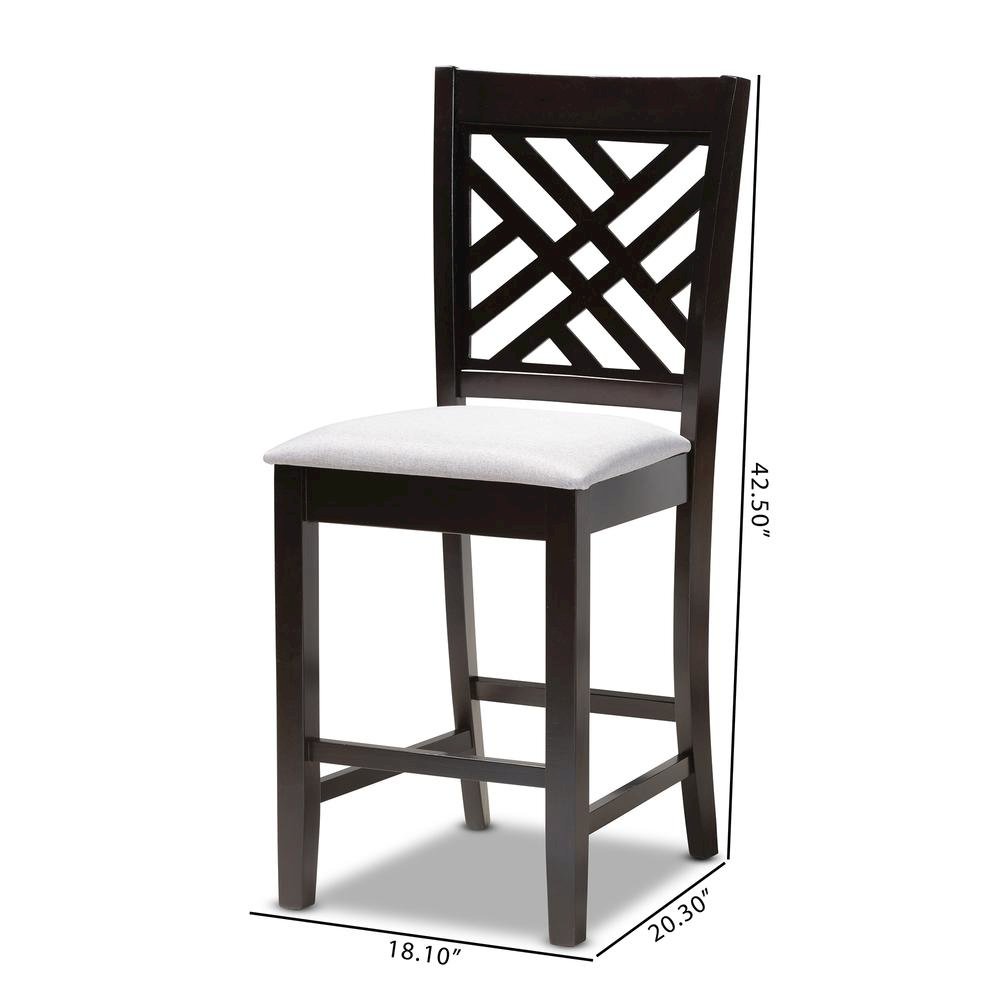 Espresso Brown Finished Wood Counter Height Pub Chair Set of 2. Picture 14