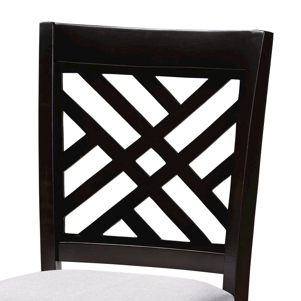 Gray Fabric Upholstered Espresso Brown Finished 5-Piece Wood Pub Set. Picture 11