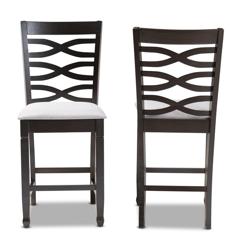 Espresso Brown Finished Wood Counter Height Pub Chair Set of 2. Picture 9