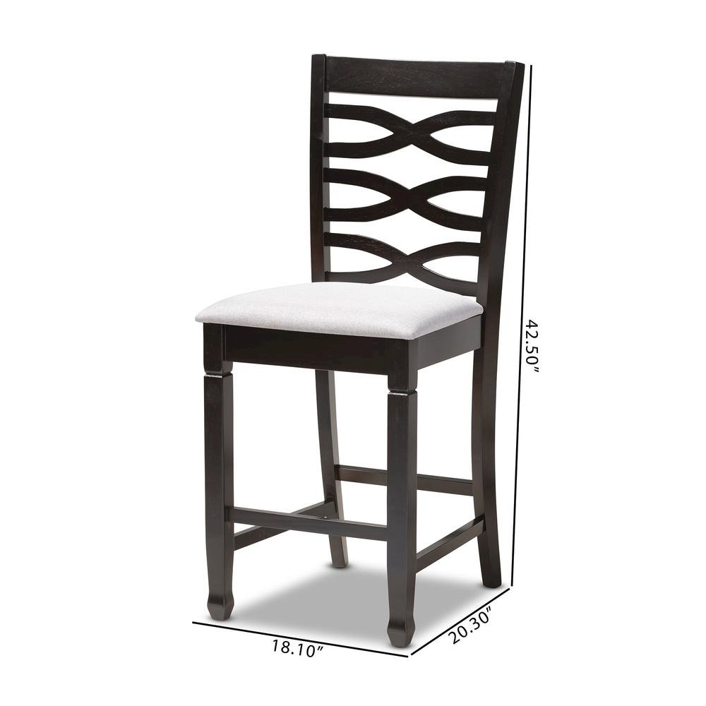 Espresso Brown Finished Wood Counter Height Pub Chair Set of 2. Picture 14