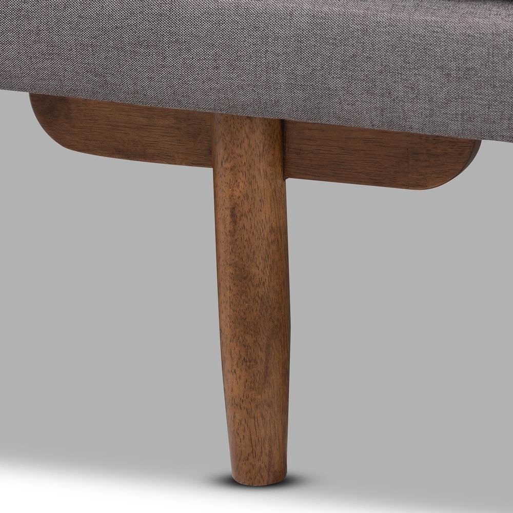 Marit Mid-Century Modern Grey Fabric Upholstered Walnut Finished Wood Daybed. Picture 13