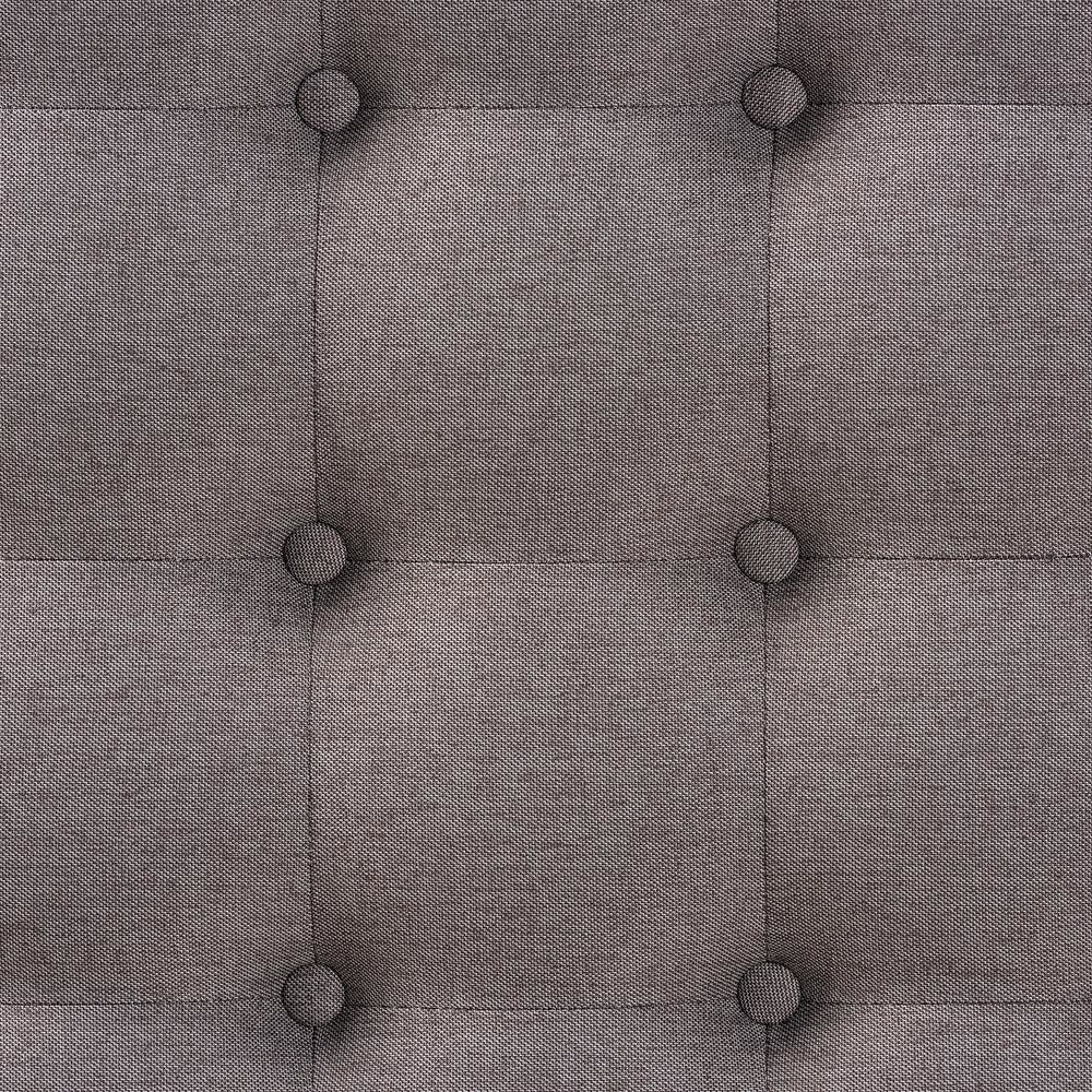 Grey Fabric Upholstered Walnut Finished Cocktail Ottoman. Picture 10