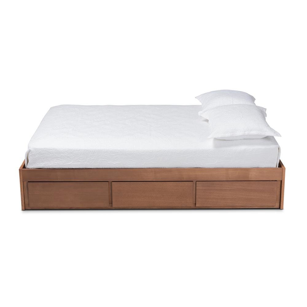 Walnut Finished 3-Drawer Full Size Platform Storage Bed Frame. Picture 16