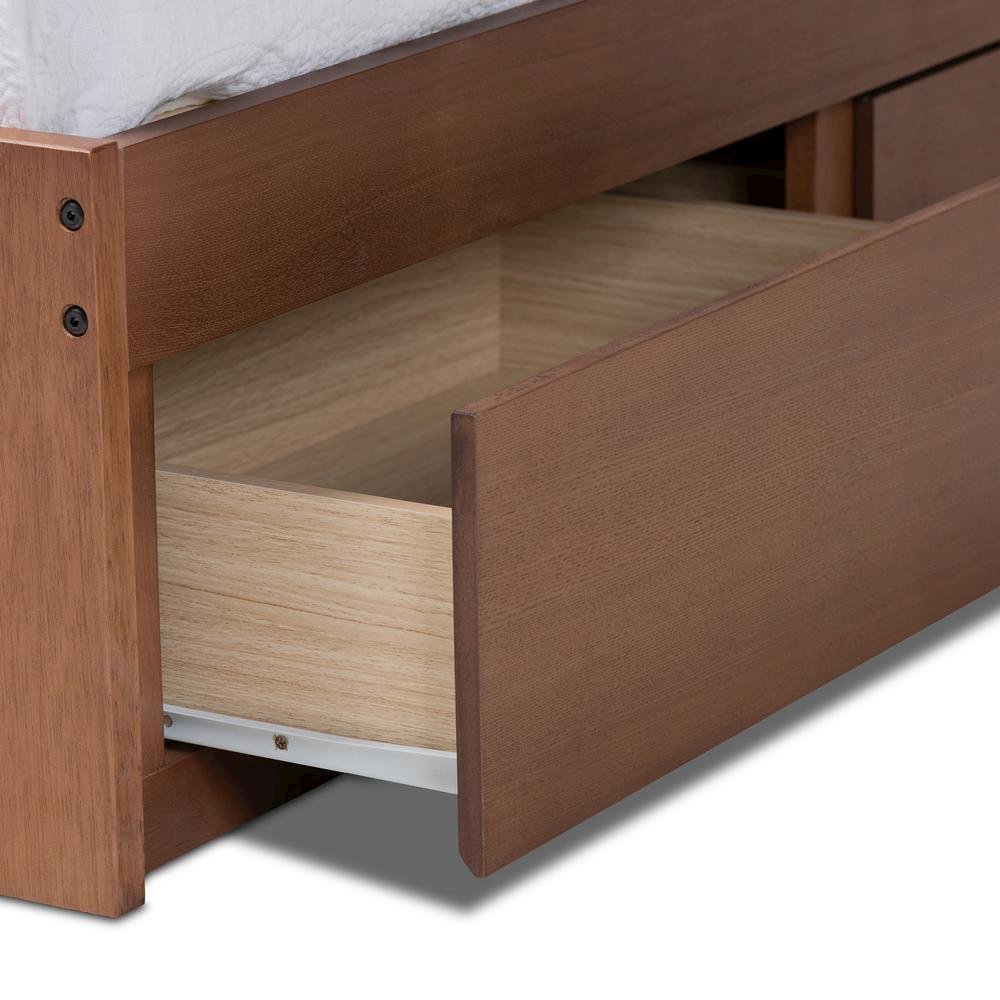 Walnut Finished 3-Drawer Full Size Platform Storage Bed Frame. Picture 20