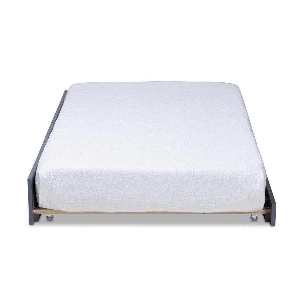 Mariana Classic and Traditional Grey Finished Wood Twin Size Trundle. Picture 9