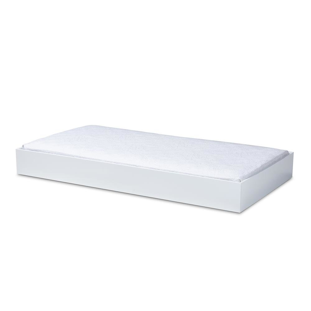 Renata Modern and Contemporary White Finished Wood Twin Size Trundle. Picture 7