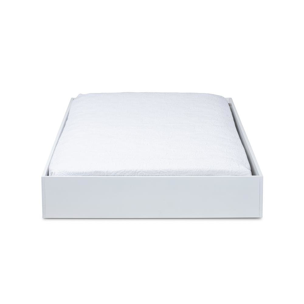 Renata Modern and Contemporary White Finished Wood Twin Size Trundle. Picture 8