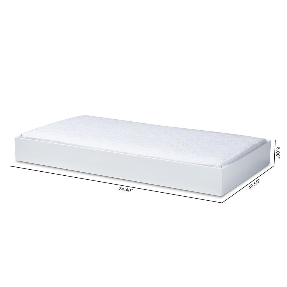 Renata Modern and Contemporary White Finished Wood Twin Size Trundle. Picture 12