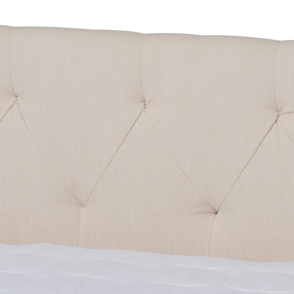 Beige Fabric Upholstered Full Size Daybed with Roll-Out Trundle Bed. Picture 18