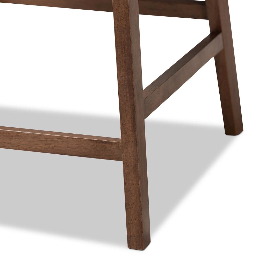 Dark Grey Fabric Upholstered Walnut Finished 2-Piece Wood Counter Stool Set. Picture 15