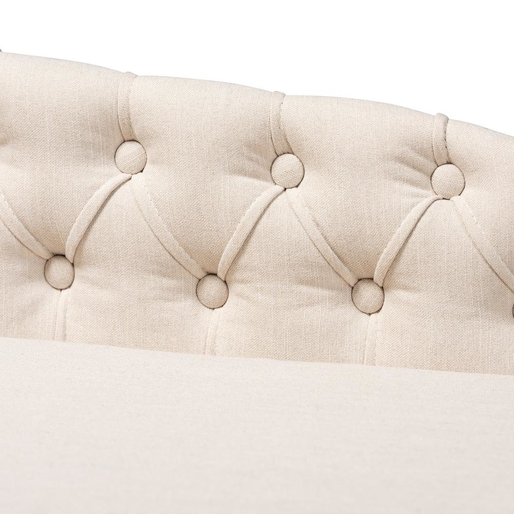 Beige Fabric Upholstered Black Finished Chaise Lounge. Picture 14