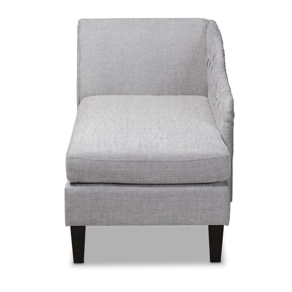 Grey Fabric Upholstered Black Finished Chaise Lounge. Picture 12