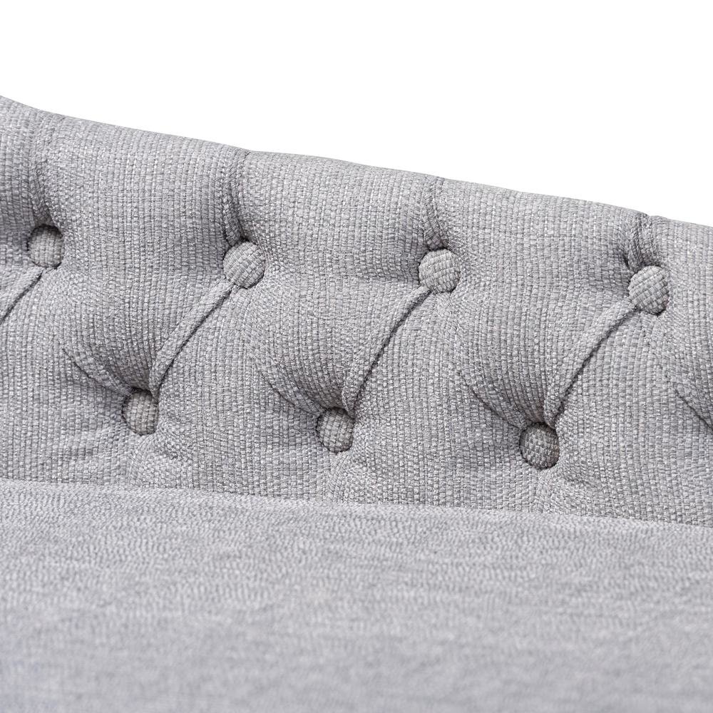 Grey Fabric Upholstered Black Finished Chaise Lounge. Picture 14
