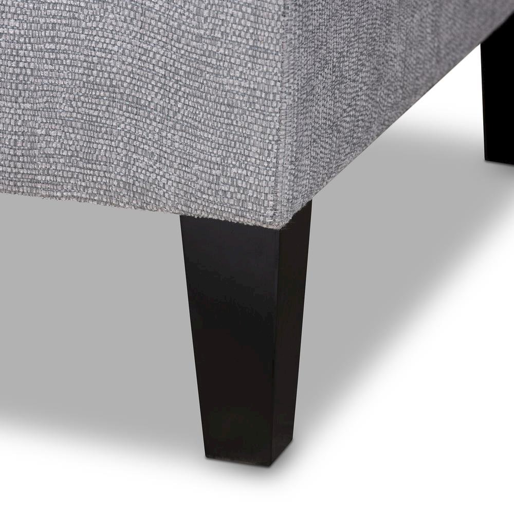 Grey Fabric Upholstered Black Finished Chaise Lounge. Picture 15