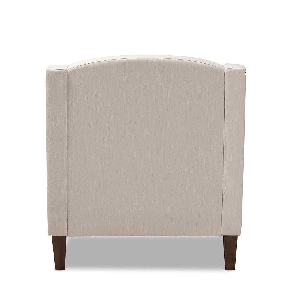 Beige Fabric Upholstered Wenge Brown Finished Chaise Lounge. Picture 13