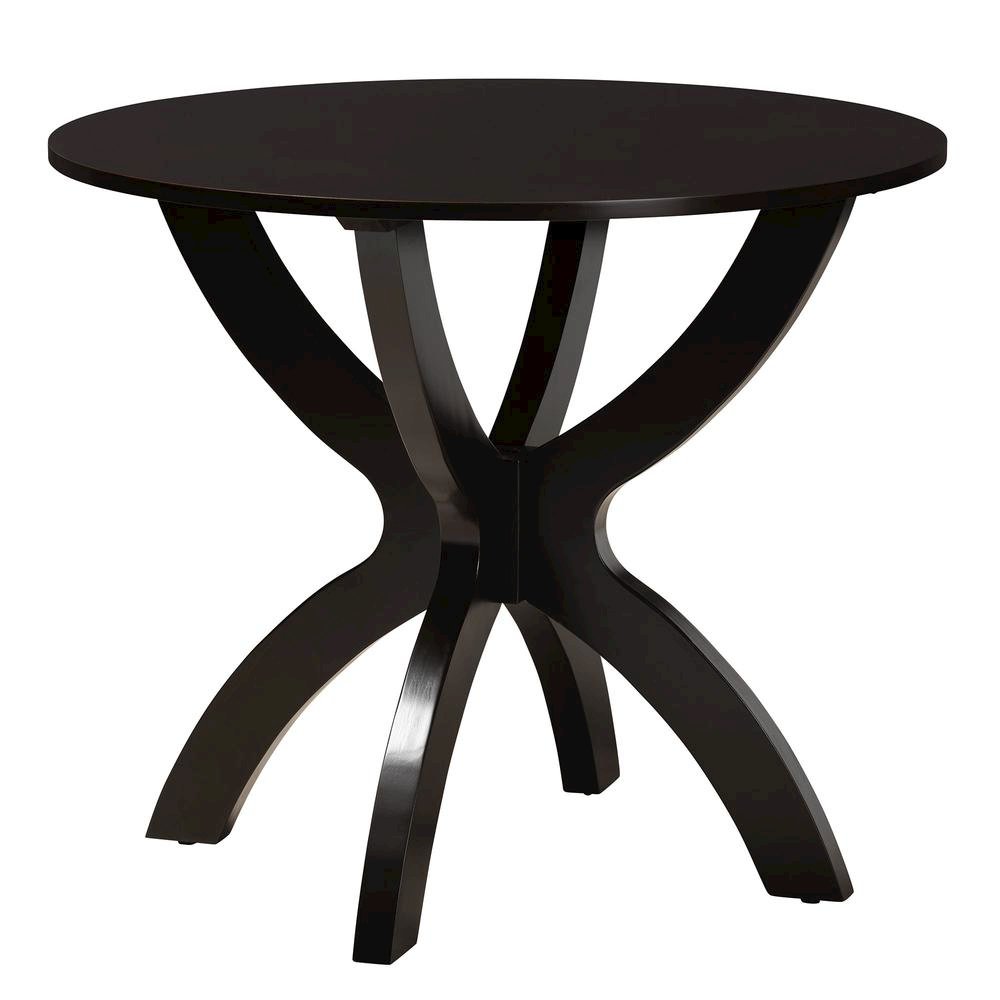 Velia Modern Sand Fabric and Dark Brown Finished Wood 5-Piece Dining Set. Picture 13