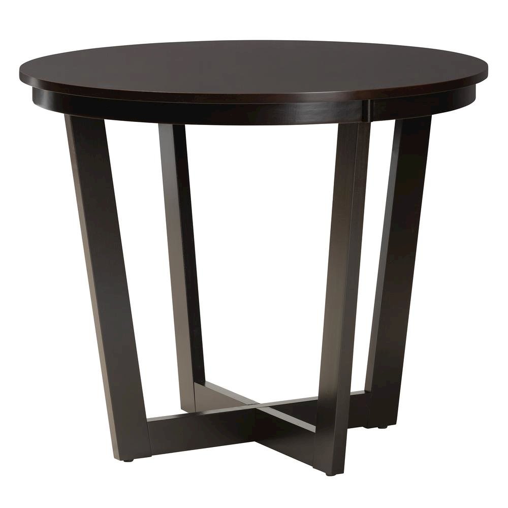 Estelle Modern Grey Fabric and Dark Brown Finished Wood 5-Piece Dining Set. Picture 13