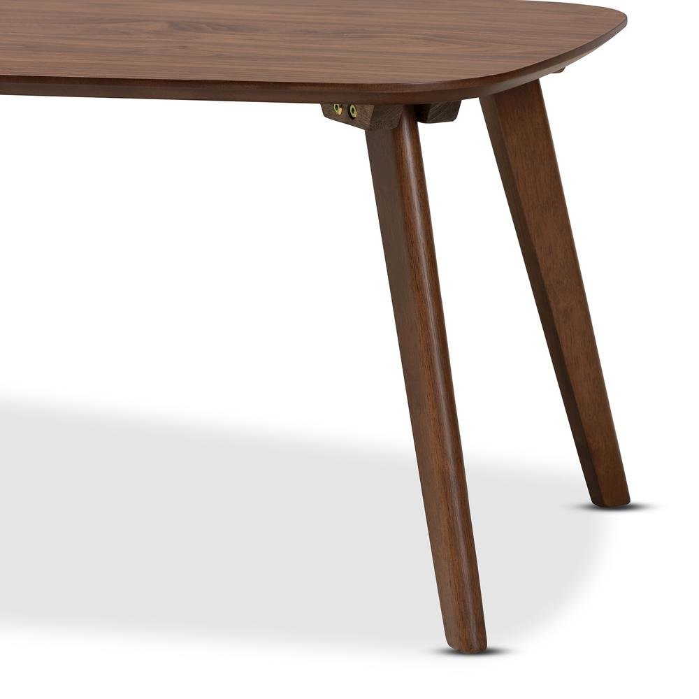 Baxton Studio Dahlia Mid-Century Modern Walnut Finished Coffee Table. Picture 11