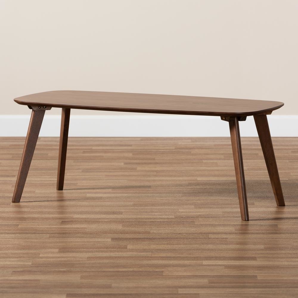Baxton Studio Dahlia Mid-Century Modern Walnut Finished Coffee Table. Picture 13