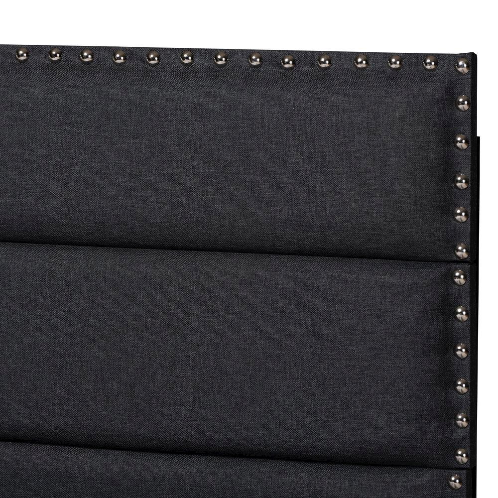 Ansa Modern and Contemporary Dark Grey Fabric Upholstered Twin Size Bed. Picture 12