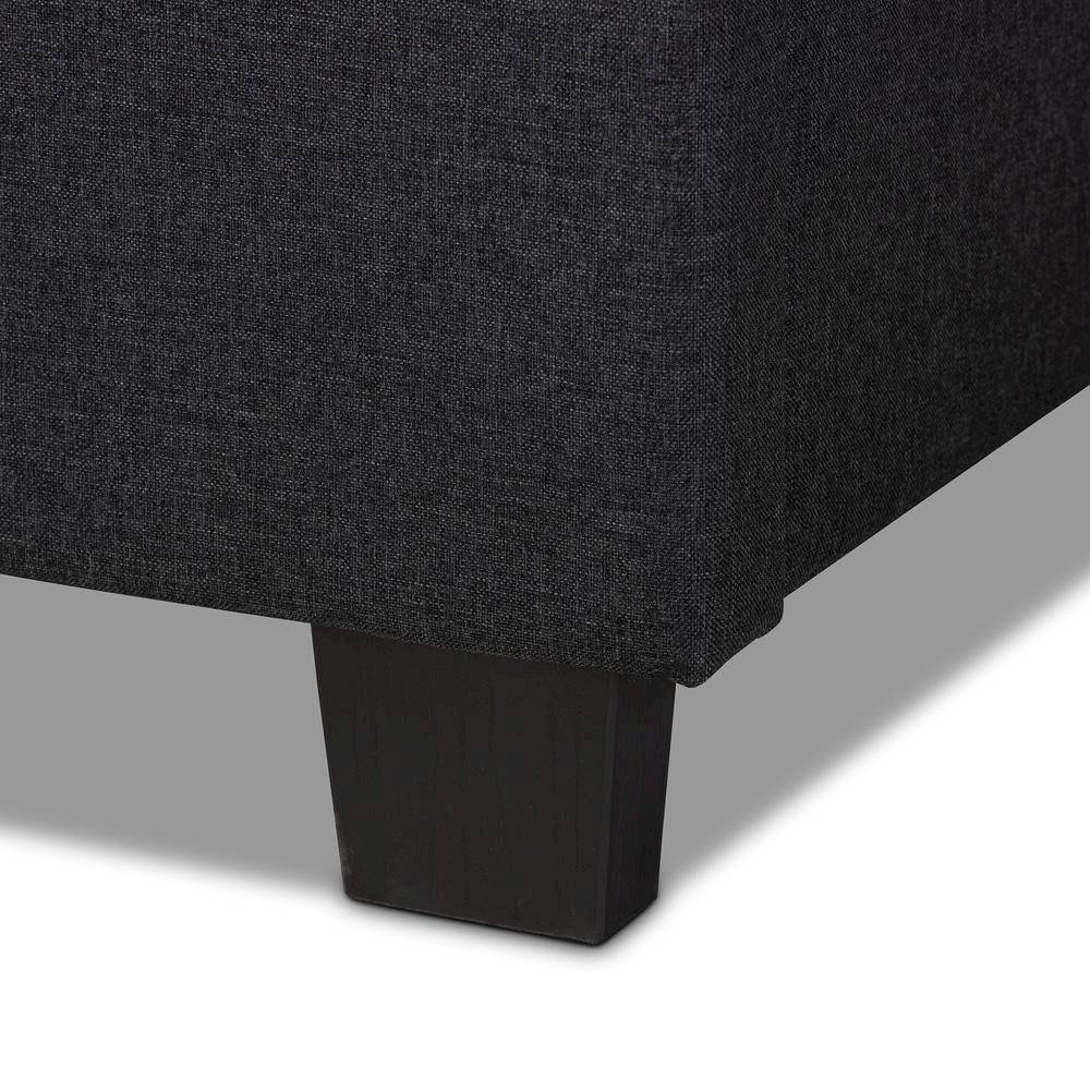 Ansa Modern and Contemporary Dark Grey Fabric Upholstered Twin Size Bed. Picture 13