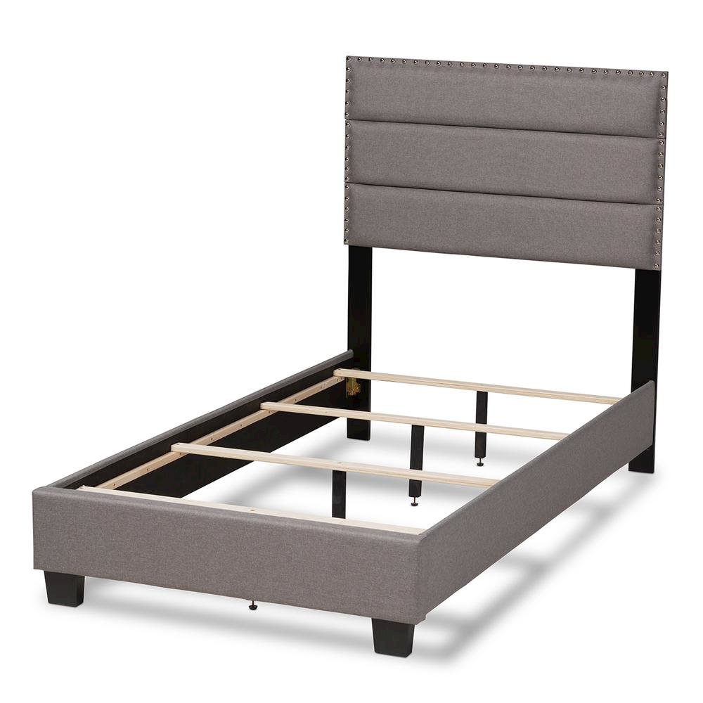 Baxton Studio Ansa Modern and Contemporary Grey Fabric Upholstered Twin Size Bed. Picture 13