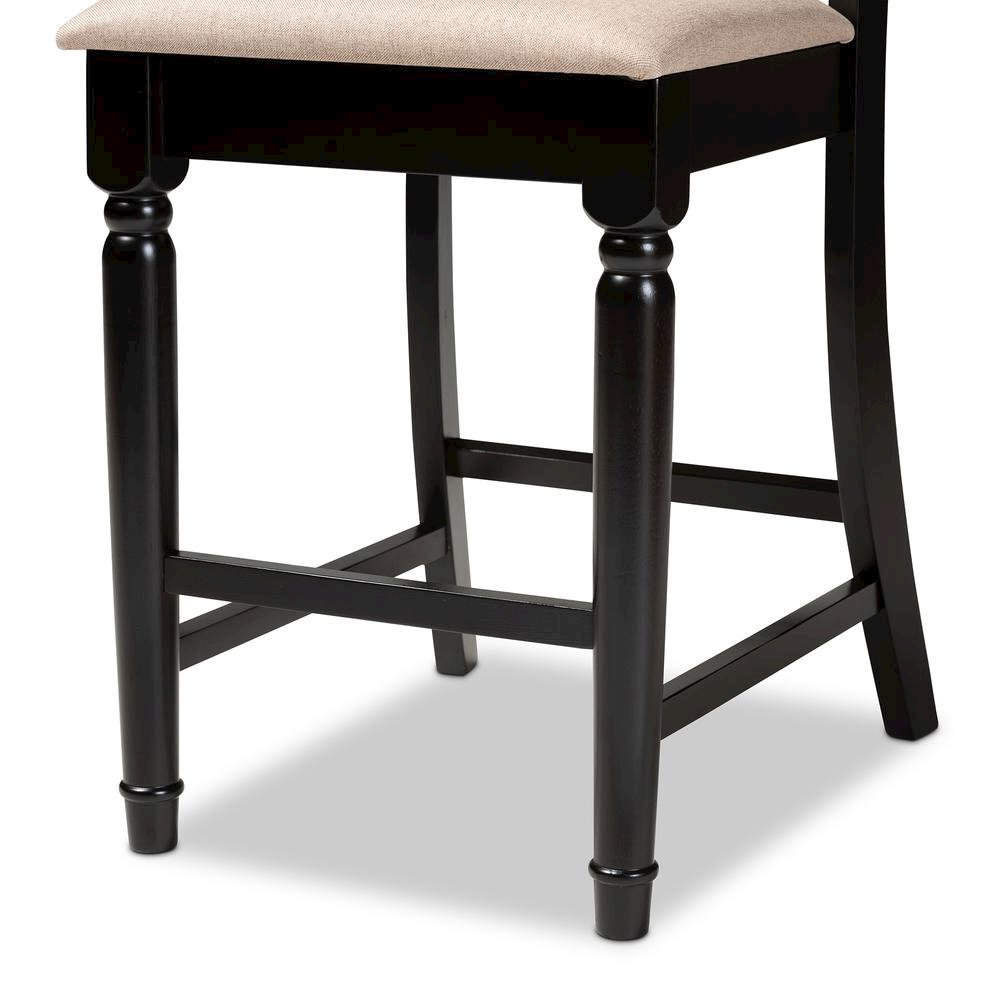 Fabric Upholstered Espresso Brown Finished 2-Piece Wood Counter Stool Set of 4. Picture 13