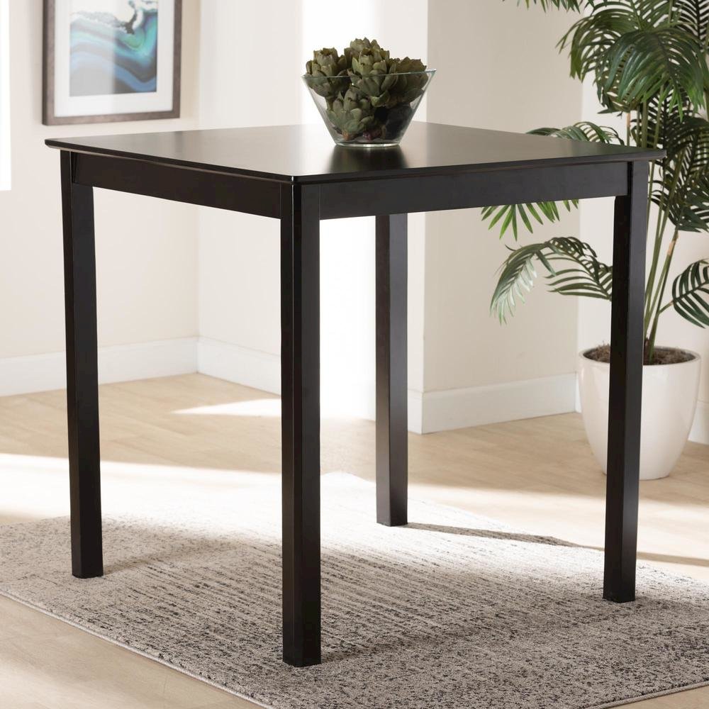 Lenoir Modern Espresso Brown Finished Wood Counter Height Pub Table. Picture 14