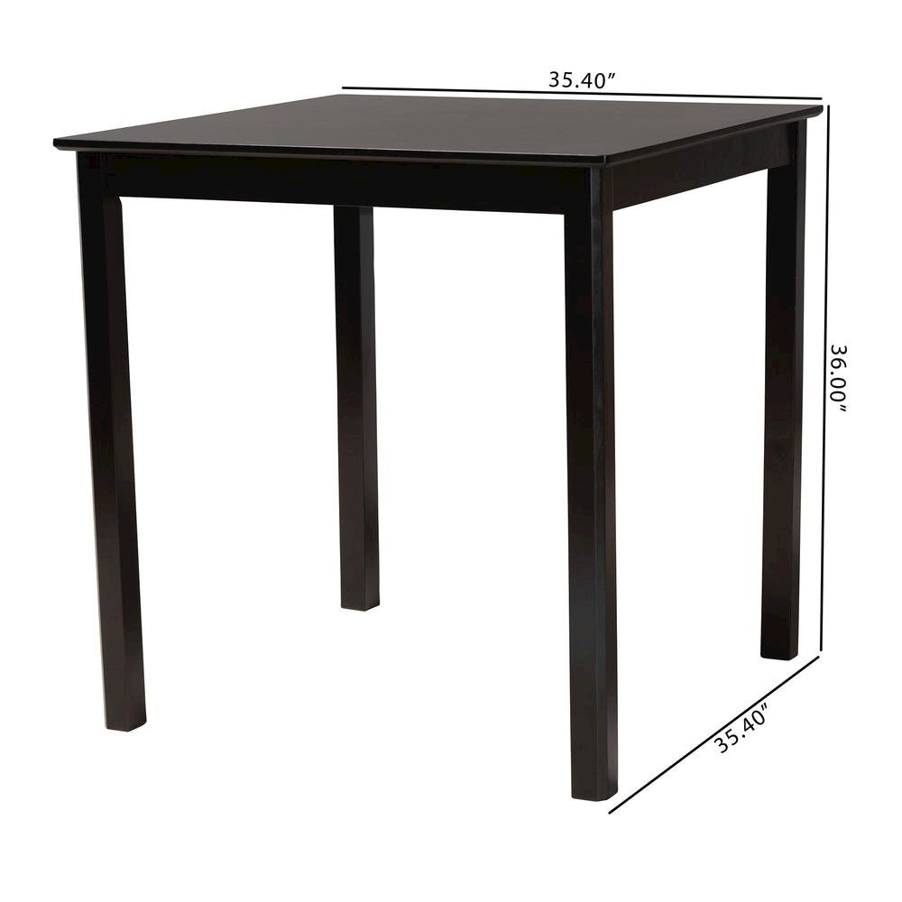 Lenoir Modern Espresso Brown Finished Wood Counter Height Pub Table. Picture 16